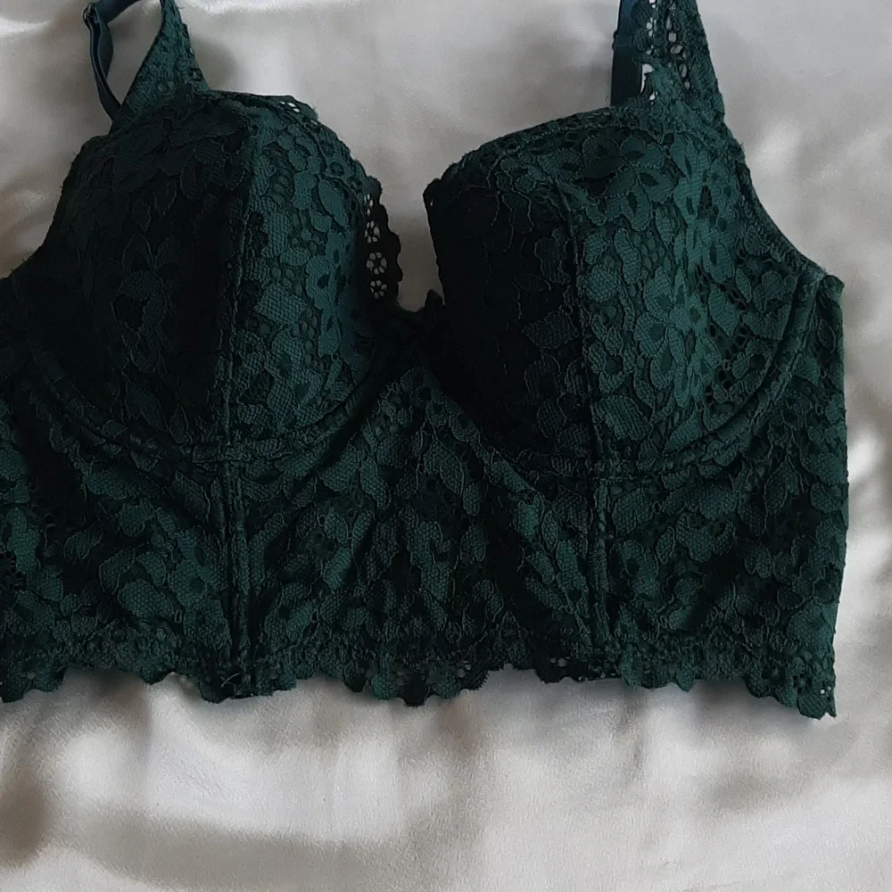Victoria's Secret bra. Corsett lace. Size 36C.  Dark green.  Adjustable … - Picture 9 of 15